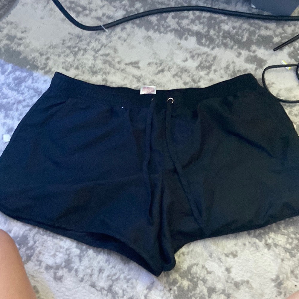 black athletic shorts